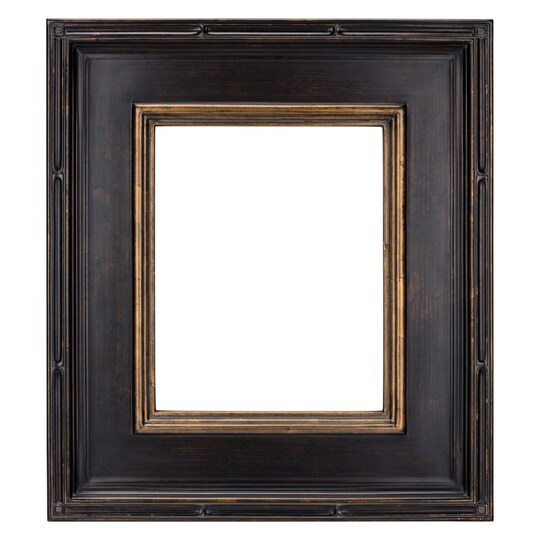 Museum Plein Aire Ornate Picture Frame, Antique Black w/ Gold Oil Painting Frames | High-End Antique Style Frames | Open Back Frames with No Glass or Baking